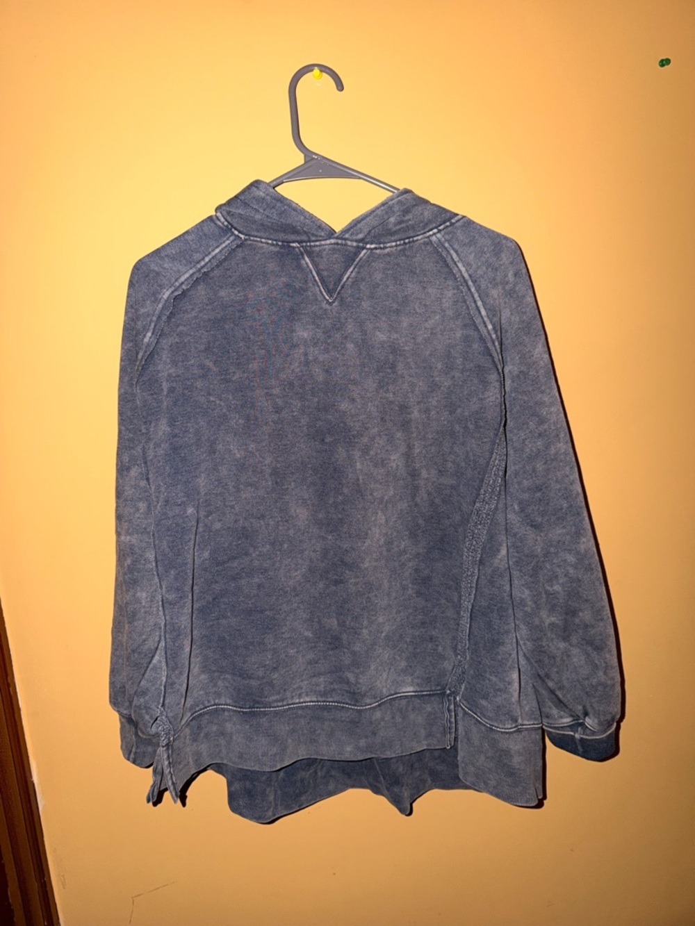 Danskin Washed Blue Hooded Crewneck Pullover
